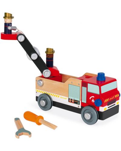 Dječja igračka Janod - Napravite vatrogasno vozilo, Diy - 4
