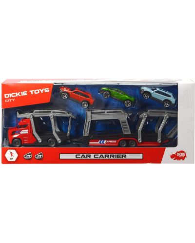 Dječja igračka Dickie Toys -  Autotransporter za tri vozila, crveni - 1