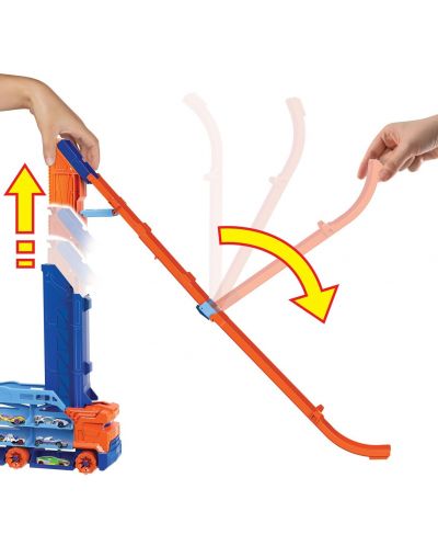 Dječja igračka Hot Wheels City - Auto transporter sa stazom za spuštanje, s autićima - 5