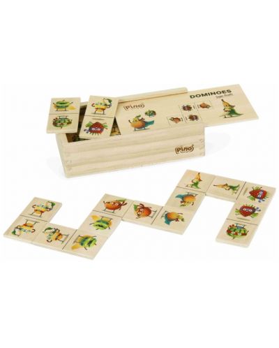 Dječje drveno domino Pino - Super voće, 28 komada - 2