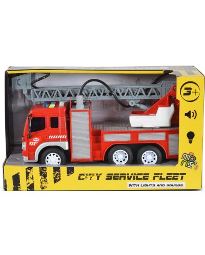 Dječja igračka Moni Toys - Vatrogasno vozilo sa dizalicom i pumpom, 1:16 - 1