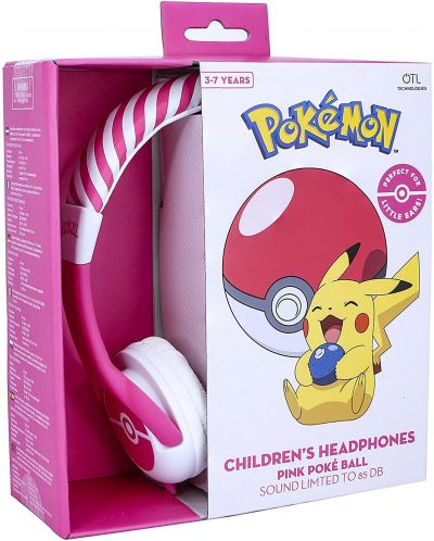 Dječje slušalice OTL Technologies - Pokemon Pokeball, ružičaste - 3