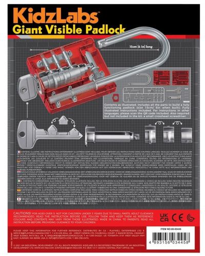 Igračka za sastavljanje 4M Kidz Labs - Ogromni prozirni lokot - 3