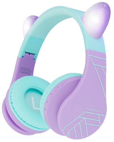 Dječje slušalice PowerLocus - P1 Ears, bežične, ljubičaste - 1