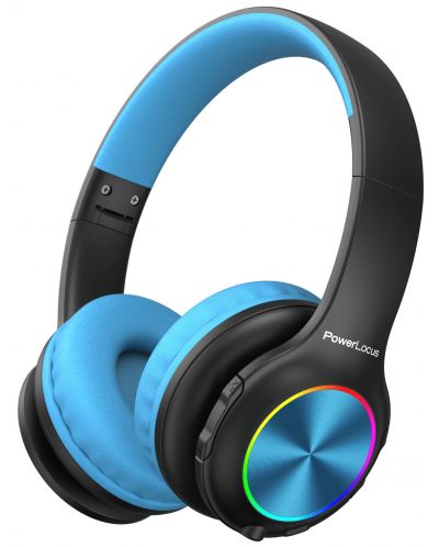 Dječje slušalice PowerLocus - PLED, bežične, crno/plave - 1