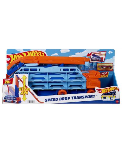 Dječja igračka Hot Wheels City - Auto transporter sa stazom za spuštanje, s autićima - 6