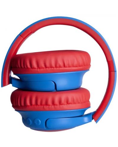Dječje slušalice s mikrofonom PowerLocus - Bobo, bežične, plavo/crvene - 4