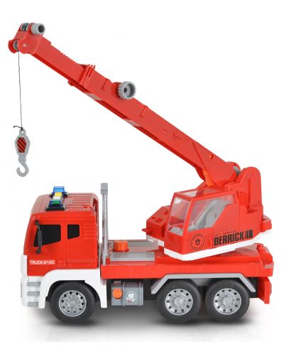 Dječja igračka Moni Toys - Kamion s dizalicom i kukom, crveni, 1:12 - 3