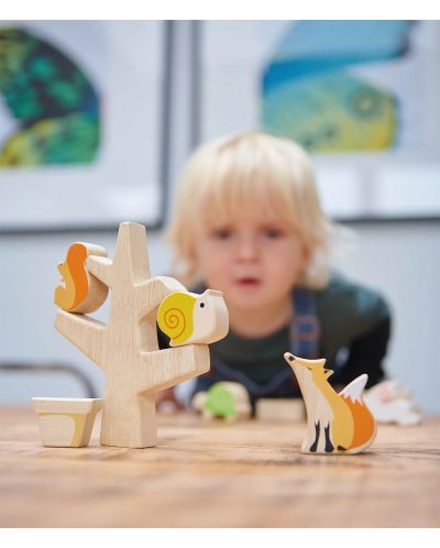 Dječja drvena igra ravnoteže Tender Leaf Toys - Prijatelji u vrtu - 3