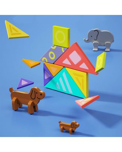 Dječja smart igra Hola toys Educational - Magnetski tangram, Životinje - 5