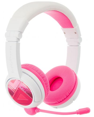 Dječje slušalice BuddyPhones - School+, ružičasto/bijele - 2