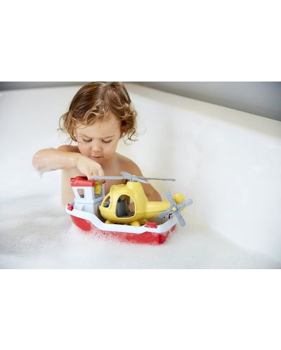 Dječja igračka Green Toys – Spasilački čamac i helikopter - 3