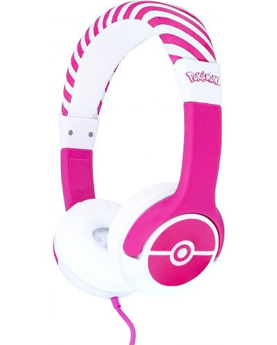 Dječje slušalice OTL Technologies - Pokemon Pokeball, ružičaste - 1