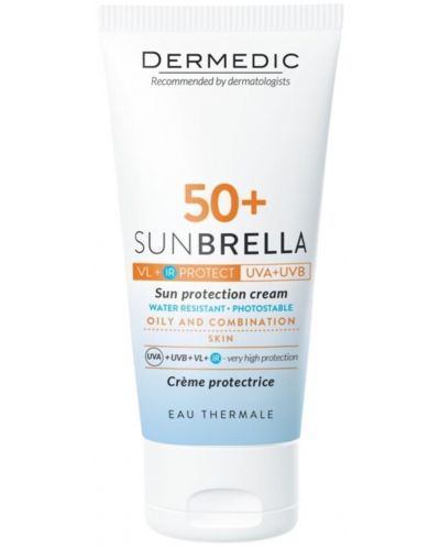 Dermedic Sunbrella Krema za sunčanje za masnu i mješovitu kožu, SPF 50+, 50 ml - 1