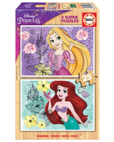 Dječja slagalica Educa od 2 x 25 dijelova - Disney princeze - 1