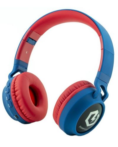 Dječje slušalice PowerLocus - Buddy, bežične, plave/crvene - 2