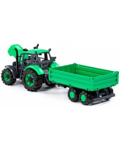 Dječja igračka Polesie Progress - Inercijski traktor s prikolicom - 4