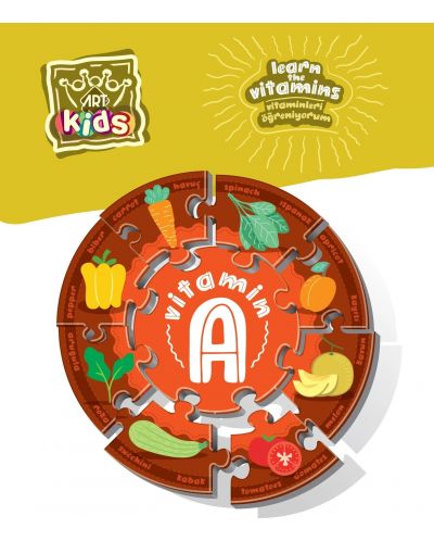 Dječja slagalica igra Art Puzzle od 54 dijela - Naučite vitamine - 2