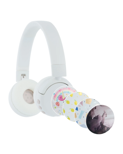 Dječje slušalice BuddyPhones - POP Fun, bežične, bijele - 1