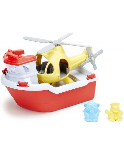Dječja igračka Green Toys – Spasilački čamac i helikopter - 2