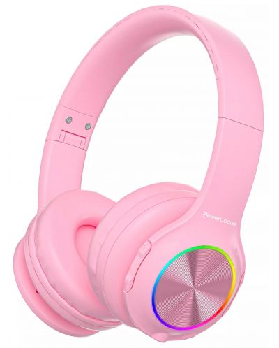 Dječje slušalice s mikrofonom PowerLocus - PLED, bežične, ružičaste - 1