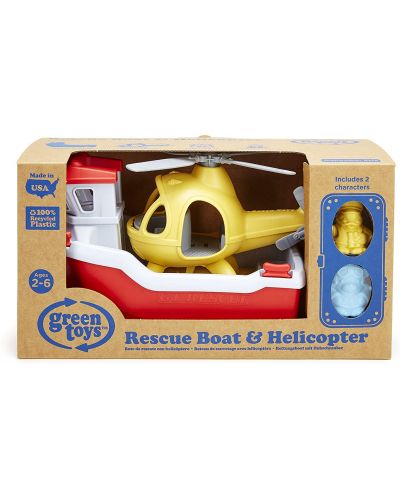 Dječja igračka Green Toys – Spasilački čamac i helikopter - 5