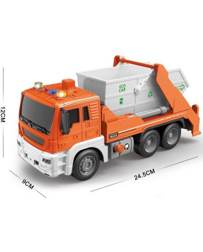 Dječji kamion Raya Toys - Truck Car, Kamion za smeće sa zvukovima i svjetlima, 1:16 - 3