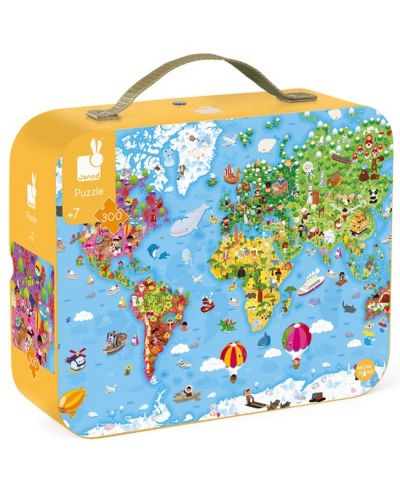 Dječja slagalica u koferu Janod - Karta svijeta, 300 dijelova - 1