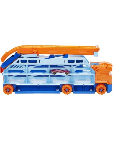 Dječja igračka Hot Wheels City - Auto transporter sa stazom za spuštanje, s autićima - 1