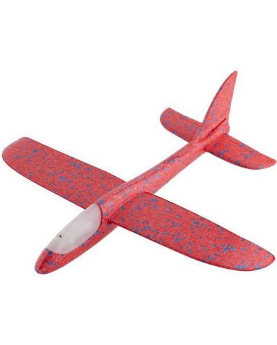 Dječja igračka Grafix - Avion od pjene sa svjetlom, crveni - 1
