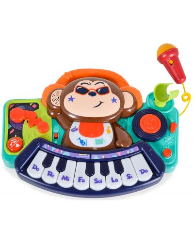 Dječja igračka Hola Toys - Mini klavir s mikrofonom, DJ Monkey - 1