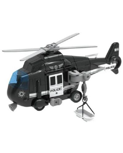 Dječja igračka Raya Toys - Policijski helikopter, crne boje - 1