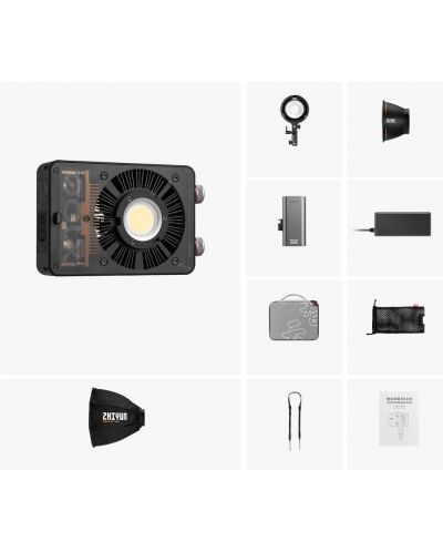 LED osvijetljenje ZHIYUN Molus X100 Pro Bi-Color COB LED (priključak + držač baterije + Bowens mount adapter + mini softbox) - 10