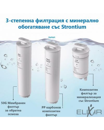 Dozator za pročišćavanje i grijanje vode Elixir - 2.5 L, bijeli - 4