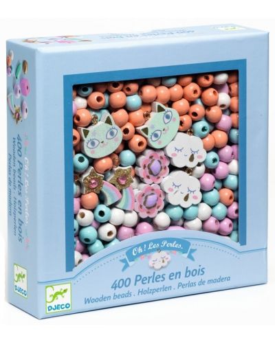 Kreativni set Djeco - Izradite nakit drvenim perlama Rainbow - 1