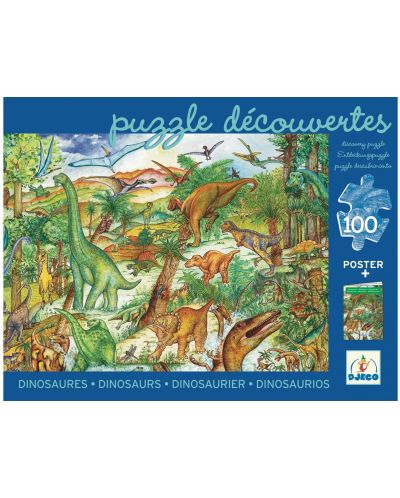 Slagalica zapažanja Djeco od 100 dijelova - Dinosauri, s knjižicom - 3