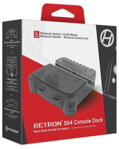 Docking stanica za punjenje Hyperkin - RetroN S64 Console Dock, siva (Nintendo Switch)  - 1