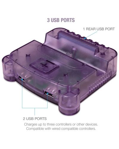 Docking stanica za punjenje Hyperkin - RetroN S64 Console Dock, ljubičasta (Nintendo Switch) - 2