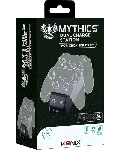 Docking stanica za punjenje Konix - Mythics Dual Charge Station, za Xbox Series X, dvostruka, crna - 4