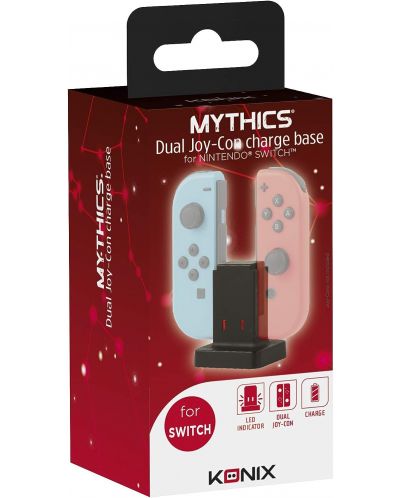 Docking stanica za punjenje Konix Mythics - za Nintendo Switch, dvostruka, crna - 5