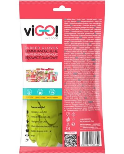 Rukavice za kućanstvo viGО! - Premium, 1 par, veličina L, zelene - 2