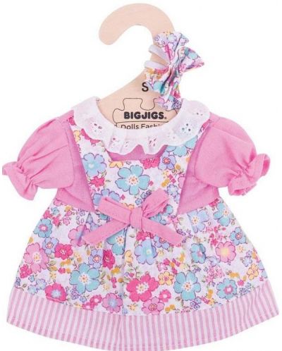 Odjeća za lutke Bigjigs - Šarena haljina s dodacima za kosu, 25 cm - 1