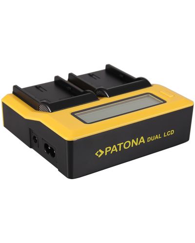 Dvostruki punjač Patona - za bateriju Canon LPE6/LP-E6, LCD, žuti - 1