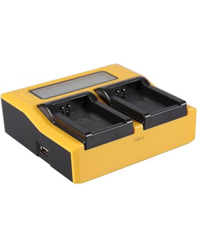 Dvostruki punjač Patona - za bateriju Canon LP-E12, LCD, žuti - 1