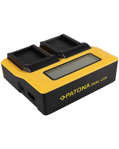Dvostruki punjač Patona - za bateriju Canon LP-E17, LCD, žuti - 1