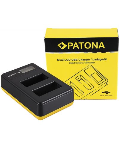 Dvostruki punjač Patona - za bateriju Canon LP-E17, LCD, USB, crni - 2