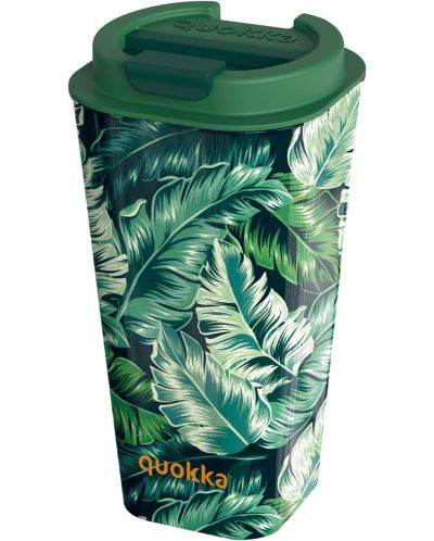 Čaša s dvostrukim stijenkama i poklopcem Quokka Flux - Jungle, 450 ml - 1