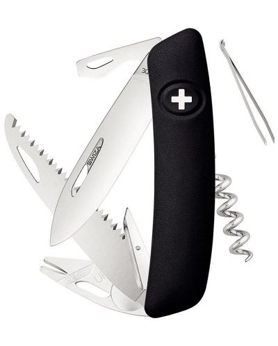 Džepni nožić Swiza - TT05, crni, s alatom za krpelje - 1