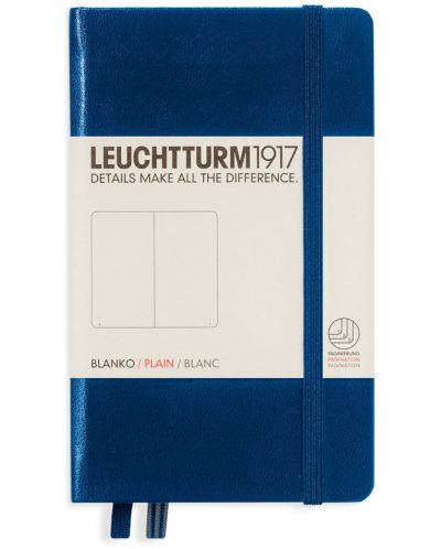 Džepna bilježnica Leuchtturm1917 - A6, bijele stranice, Navy - 1