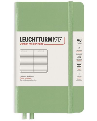 Džepna bilježnica Leuchtturm1917 - A6, s linijama, Sagе - 1